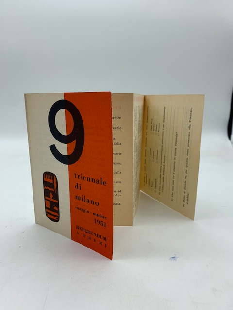 9 Triennale di Milano. Maggio-ottobre 1951. Referendum a premi (pieghevole pubblicitario)